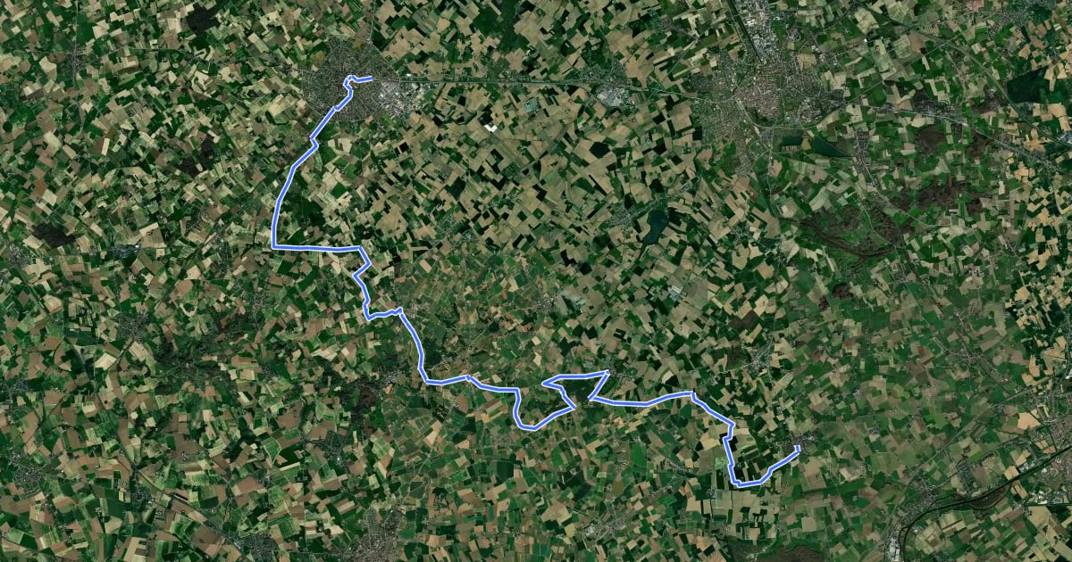 Маршрут Heuvelroute - 01 - Poperinge - Mesen на спутниковом снимке