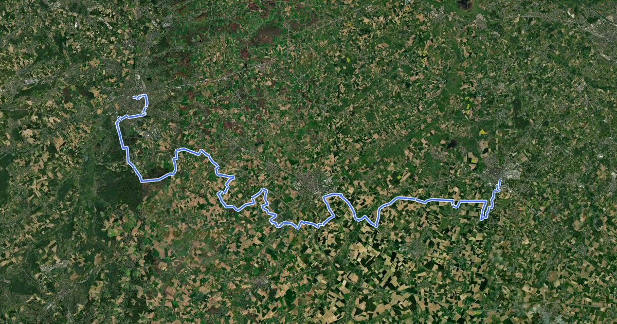 Маршрут Heuvelroute - 07 - Leuven - Sint-Truiden на спутниковом снимке