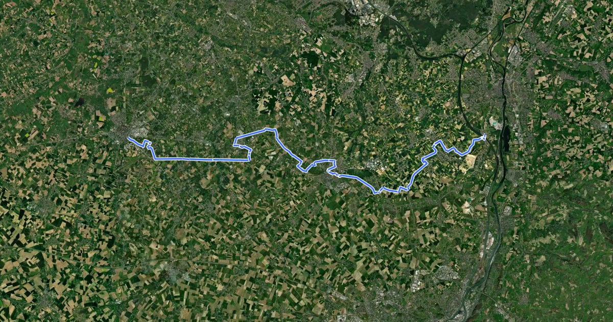 Маршрут Heuvelroute - 08 - Sint-Truiden - Kanne на спутниковом снимке