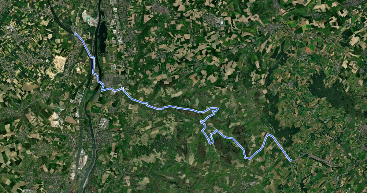 Маршрут Heuvelroute - 09 - Kanne - Voeren на спутниковом снимке