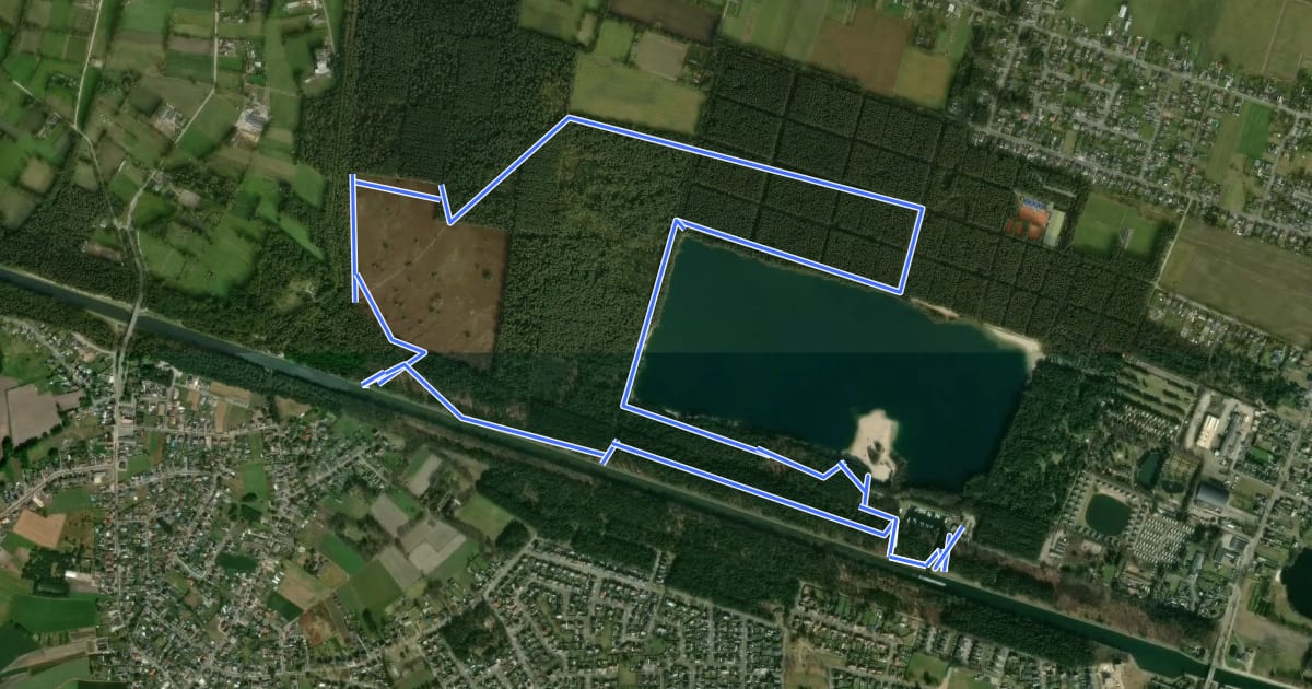 Маршрут Heuvelse Heide Oranje bol на спутниковом снимке
