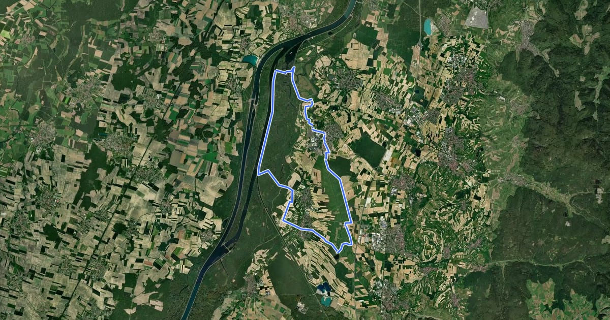 Маршрут Heuweg-Route на спутниковом снимке