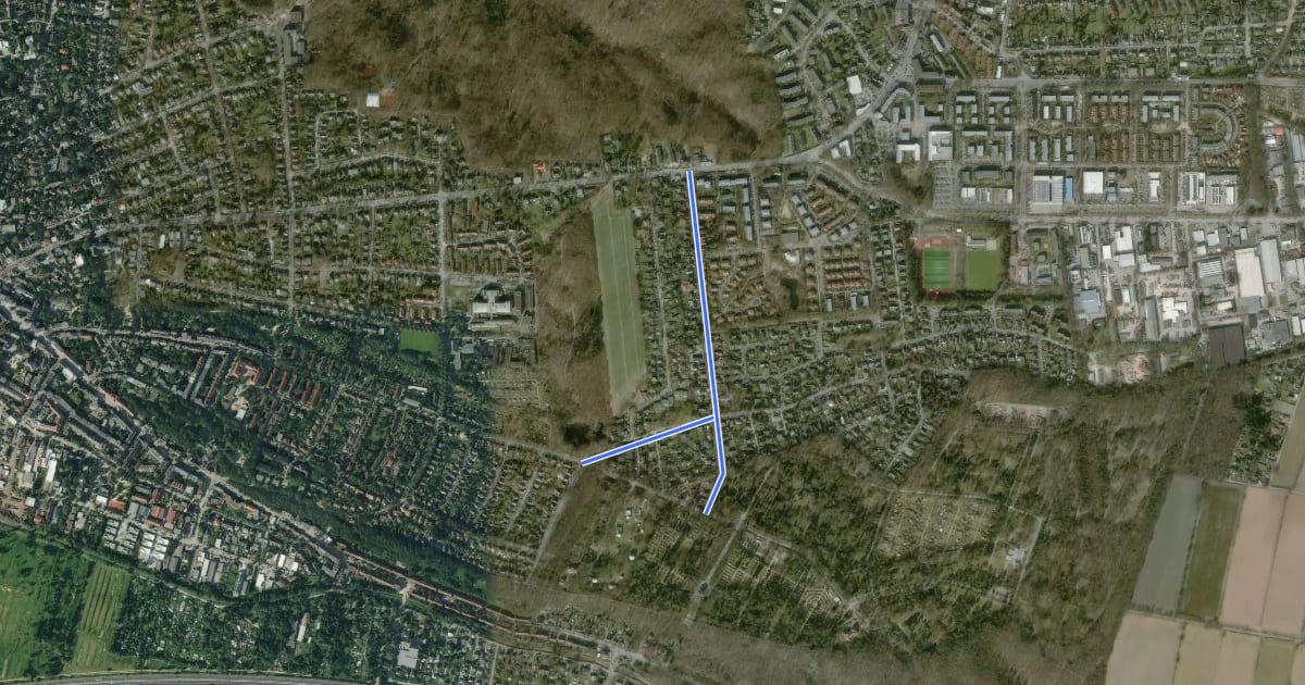 Маршрут HH-Bergedorf - Wentorf на спутниковом снимке