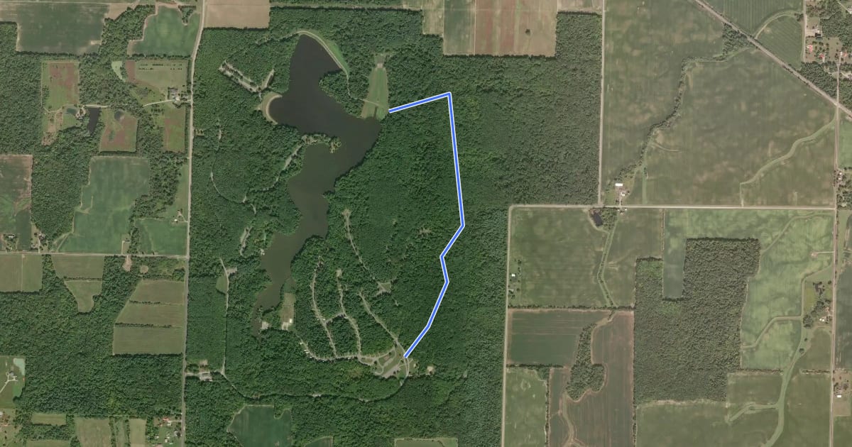Маршрут Hickory Grove Trail на спутниковом снимке