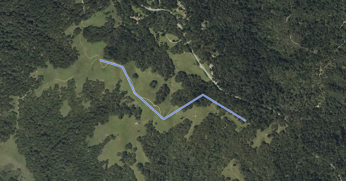 Маршрут Hickory Oaks Trail на спутниковом снимке