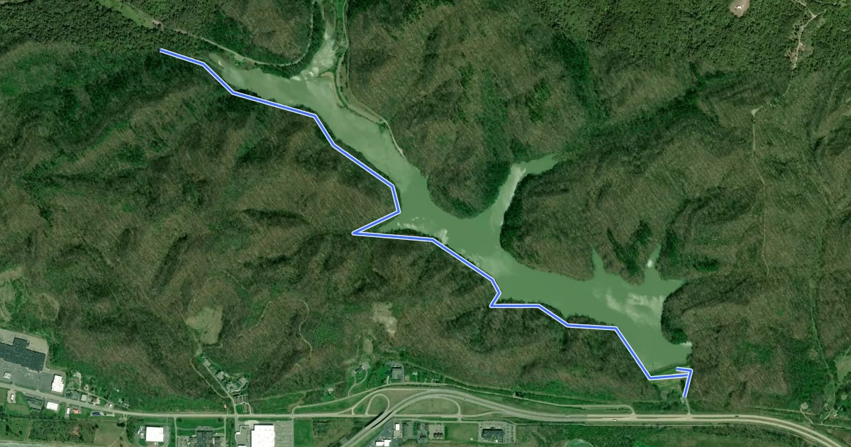 Маршрут Hickory Trail на спутниковом снимке