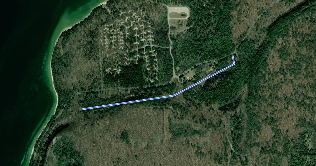 Маршрут Hidden Bluff Trail на спутниковом снимке