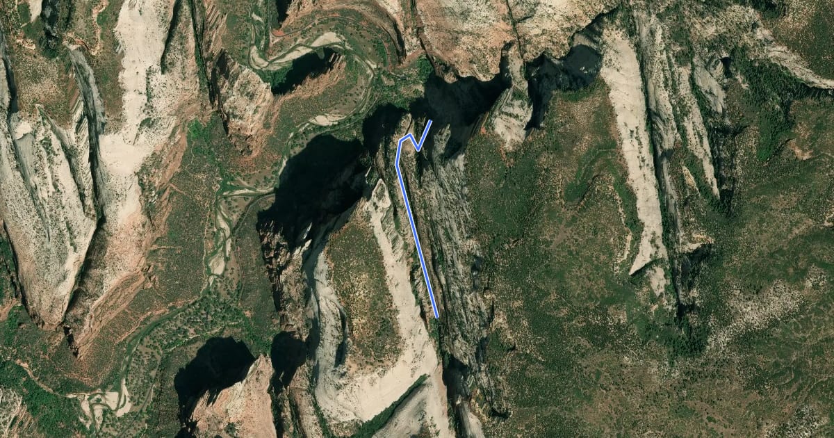 Маршрут Hidden Canyon на спутниковом снимке