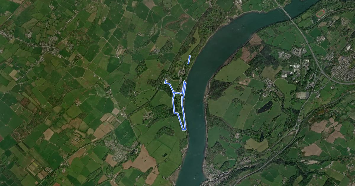 Маршрут Hidden Corners of Plas Newydd, Plas Newydd на спутниковом снимке