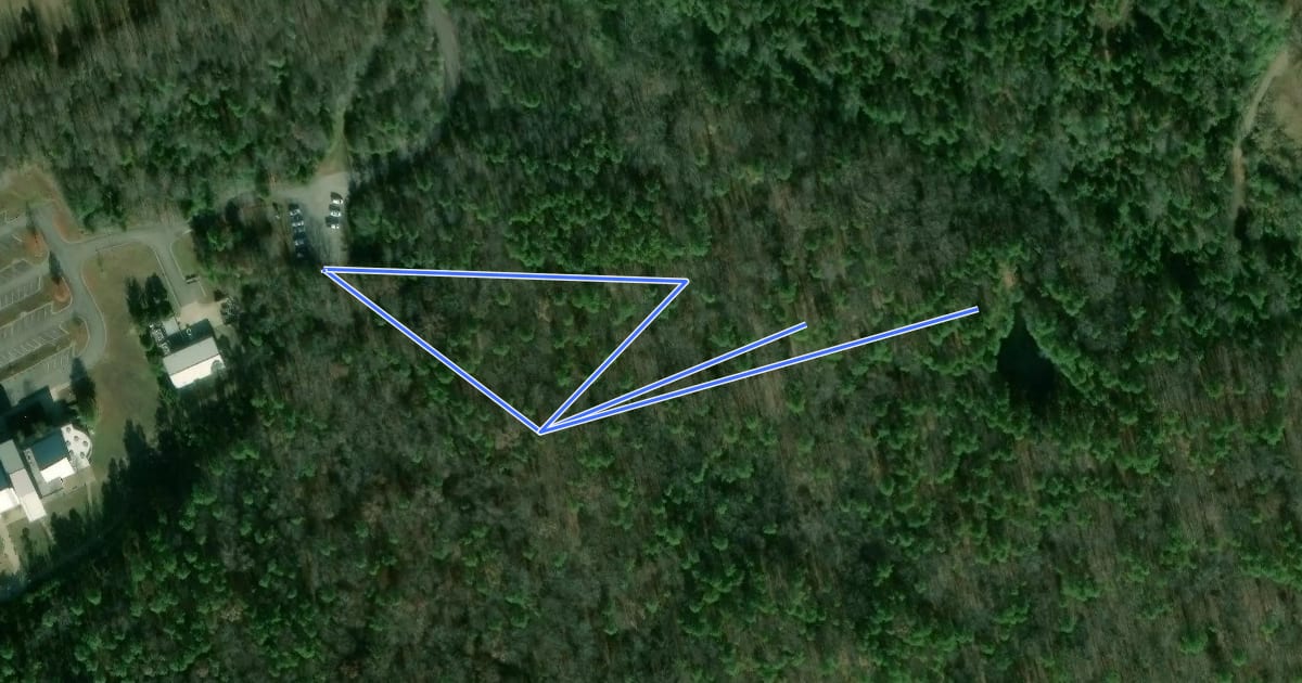 Маршрут Hidden Pond Trail на спутниковом снимке
