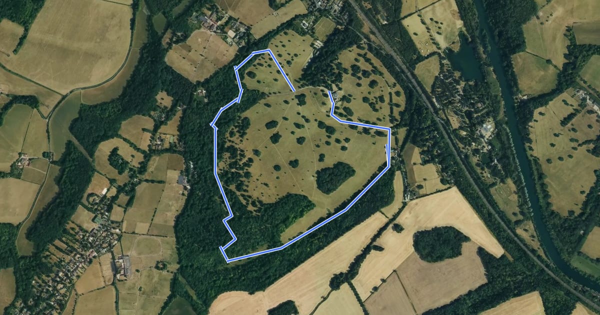 Маршрут Hidden Valley, Basildon Park на спутниковом снимке