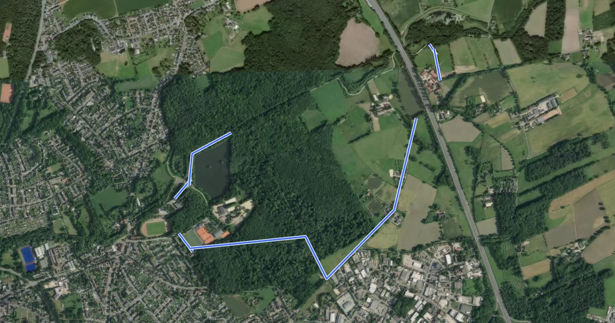 Маршрут Hiesfeld Rundweg A1 на спутниковом снимке