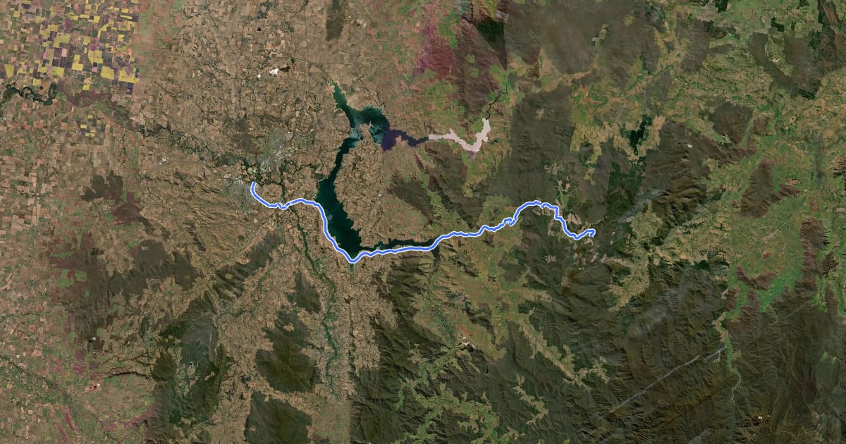 Маршрут High Country Rail Trail на спутниковом снимке