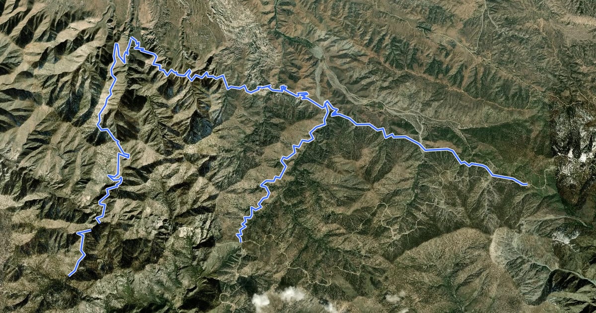 Маршрут High Desert National Recreation Trail на спутниковом снимке