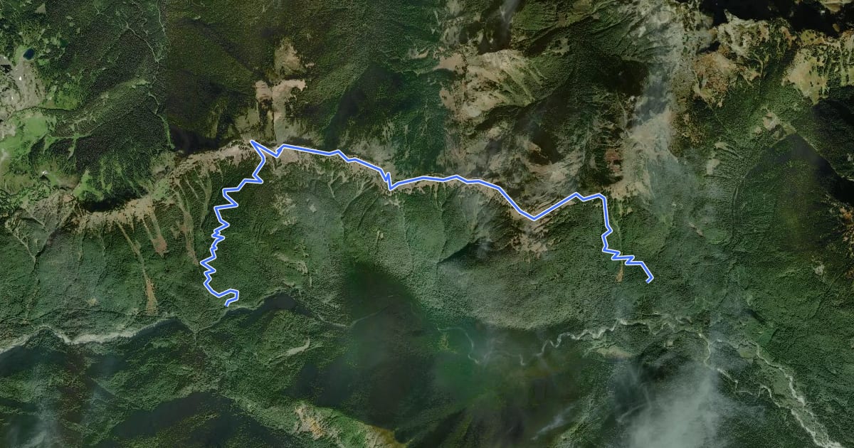 Маршрут High Divide Trail на спутниковом снимке