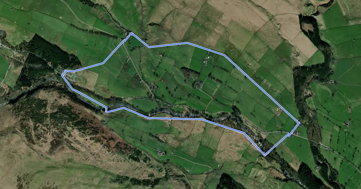 Маршрут High Force Geotrail на спутниковом снимке