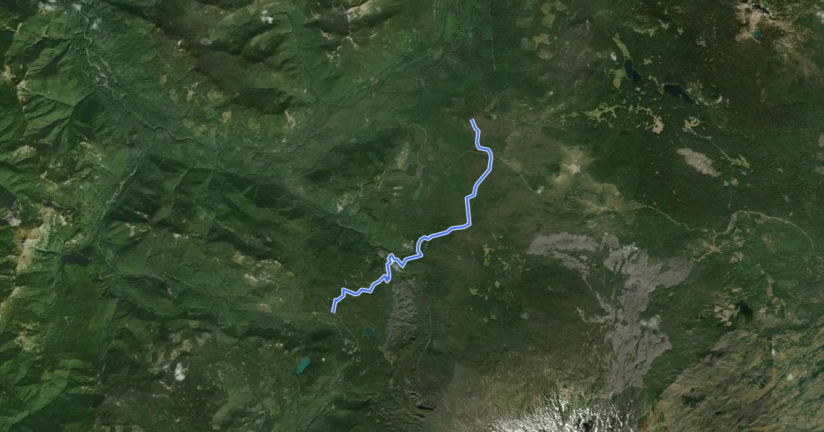 Маршрут High Lakes Trail #116 на спутниковом снимке