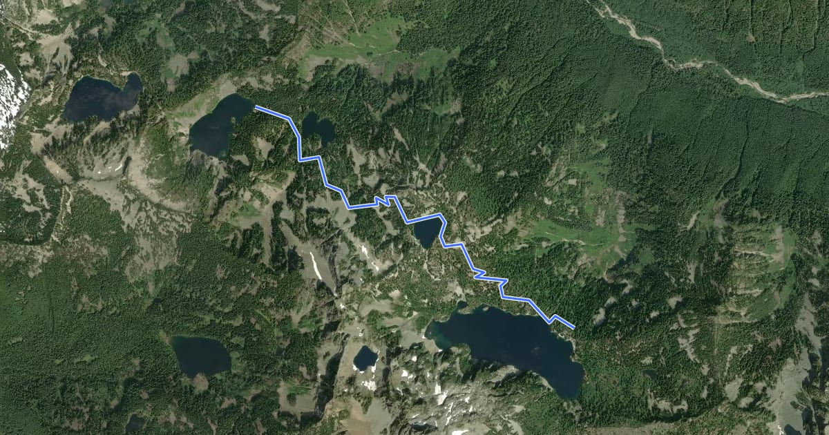 Маршрут High Lakes Trail на спутниковом снимке