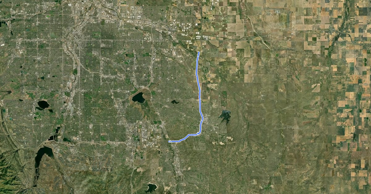 Маршрут High Plains Trail на спутниковом снимке