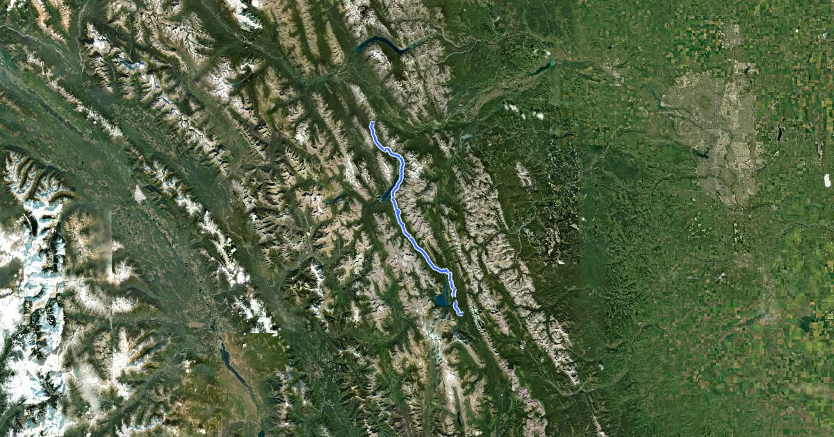 Маршрут High Rockies Trail на спутниковом снимке