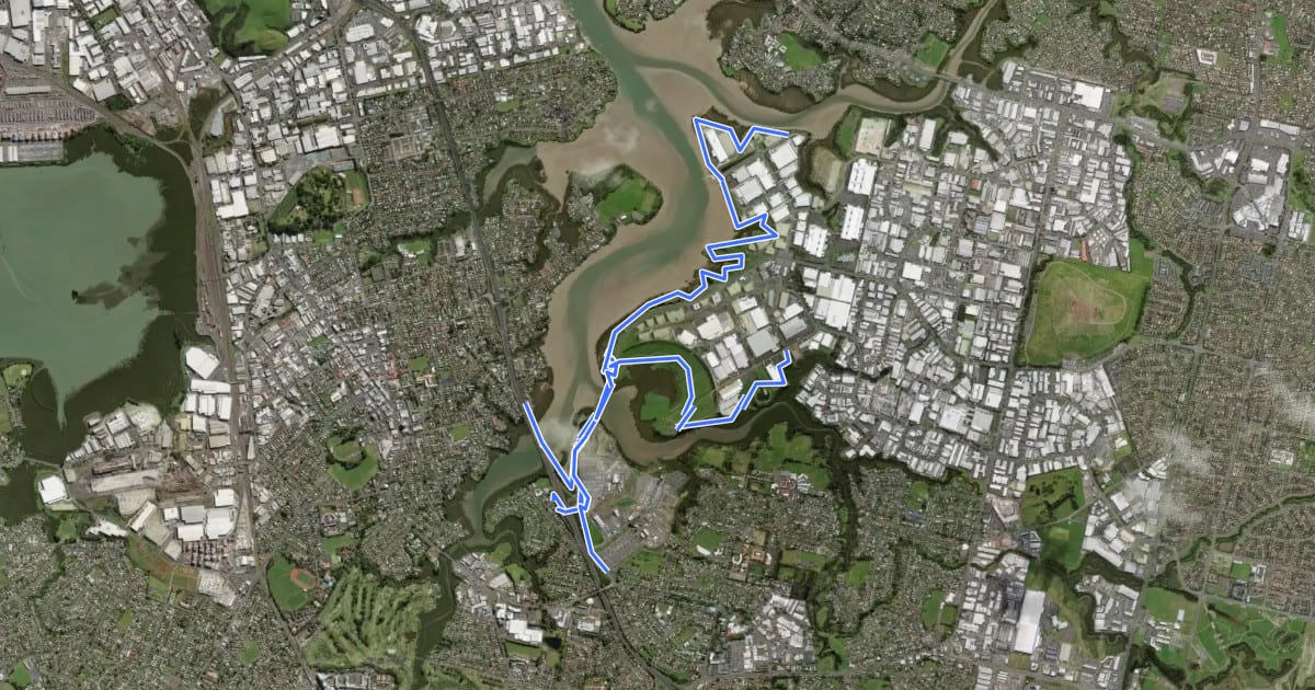 Маршрут Highbrook Shared Path на спутниковом снимке