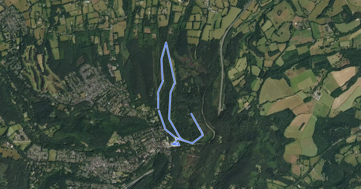Маршрут Highcombe Hike, Hindhead на спутниковом снимке