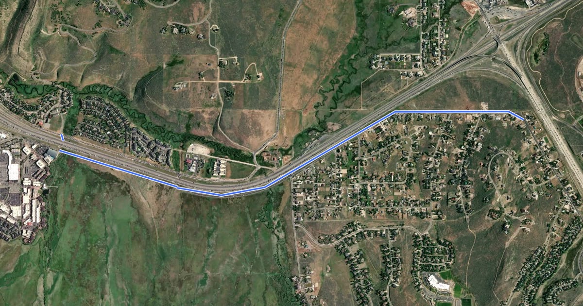 Маршрут Highland Drive Trail на спутниковом снимке
