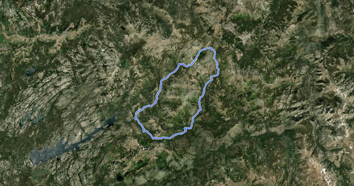 Маршрут Highland Lakes - Arnot Creek Loop на спутниковом снимке