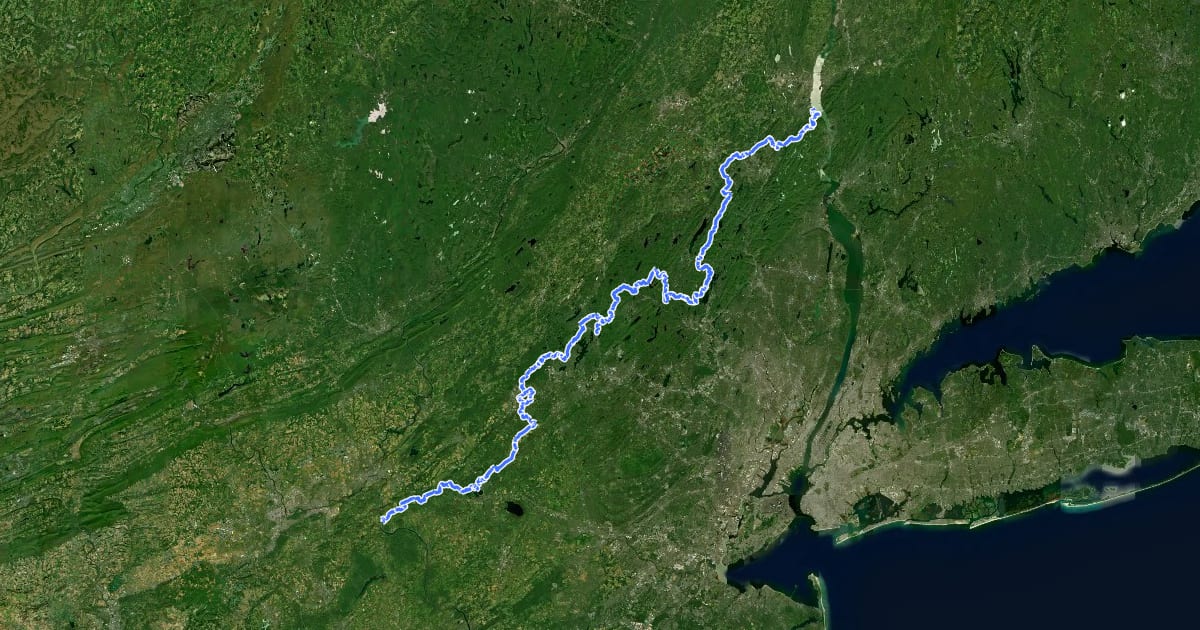 Маршрут Highlands Trail на спутниковом снимке