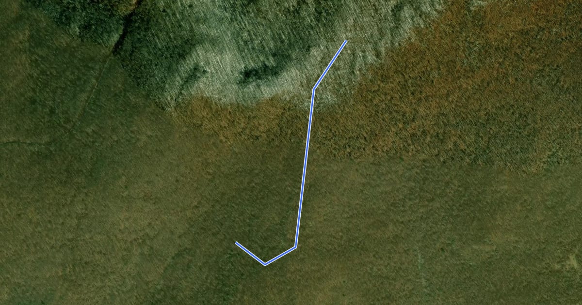 Маршрут Hightop Hut Road на спутниковом снимке