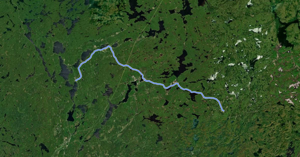 Маршрут Highway 118 cycling route на спутниковом снимке
