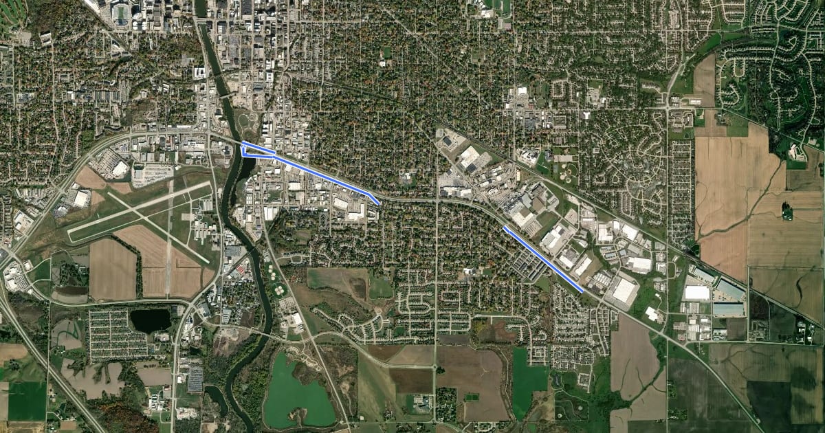 Маршрут Highway 6 Trail на спутниковом снимке