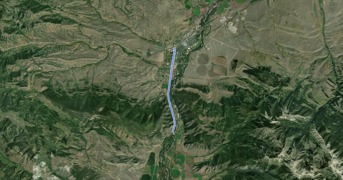 Маршрут Highway 89 South Trail на спутниковом снимке