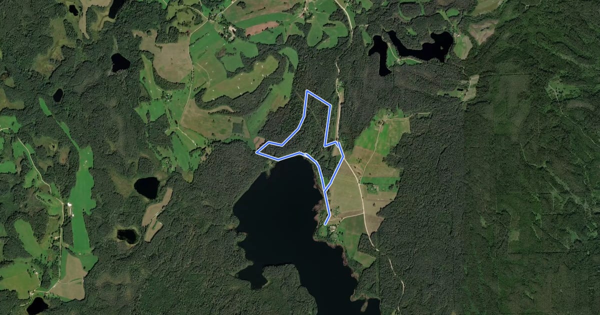 Маршрут Ähijärve teerada на спутниковом снимке