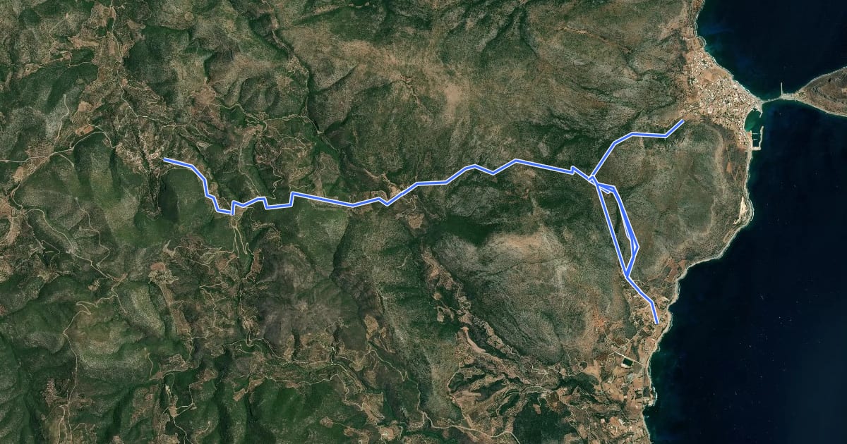 Маршрут Hiking around Monemvasia (Route P2) на спутниковом снимке