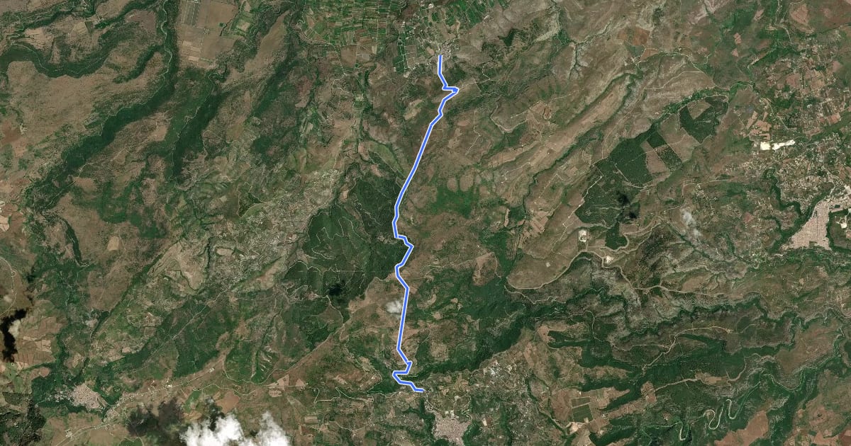 Маршрут Hiking Ferla-Pedagaggi на спутниковом снимке