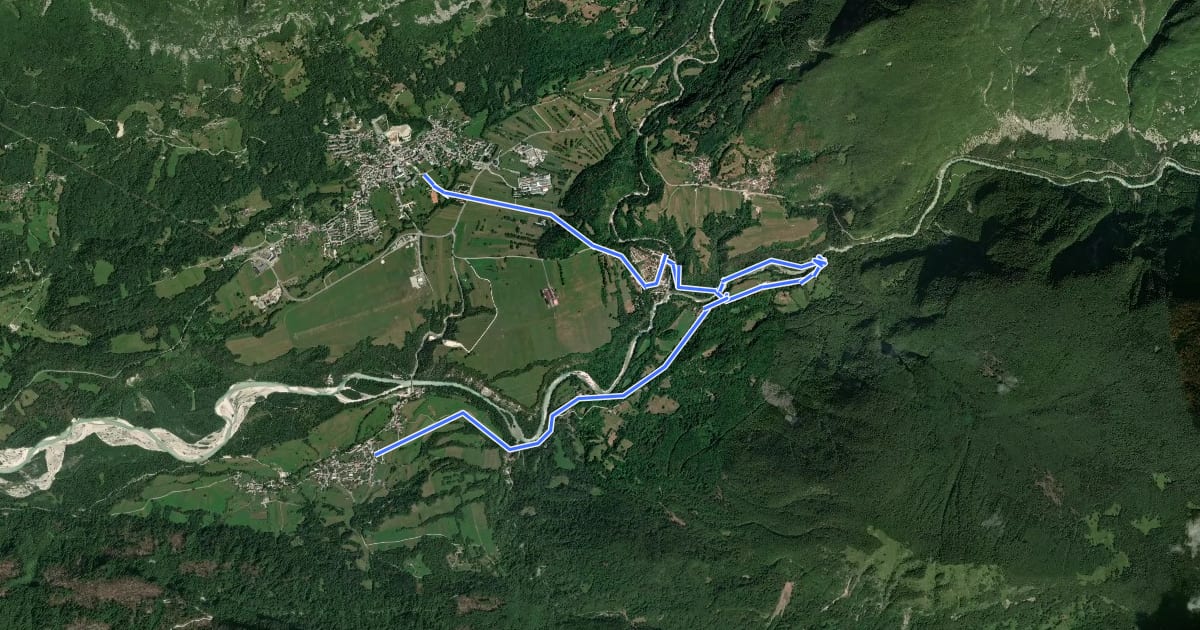 Маршрут Hiking route B1 на спутниковом снимке