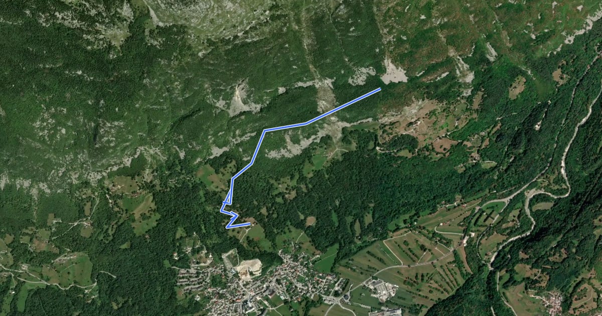 Маршрут Hiking route B3c на спутниковом снимке