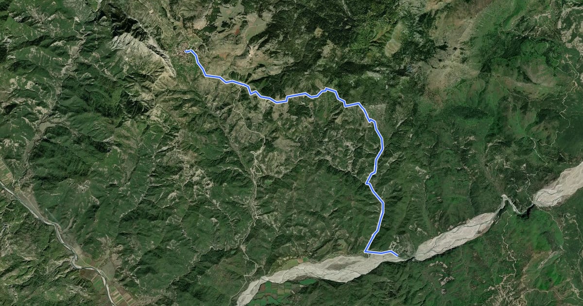 Маршрут Hiking trail Leskovik-Sarandapor (historic route) на спутниковом снимке