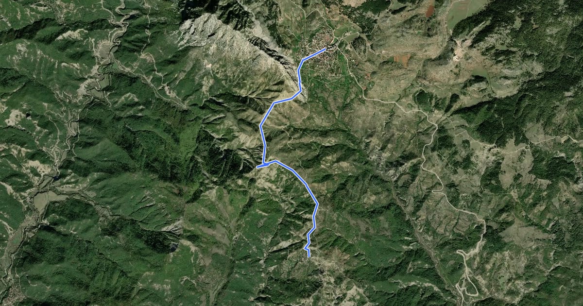 Маршрут Hiking trail to Cercka на спутниковом снимке