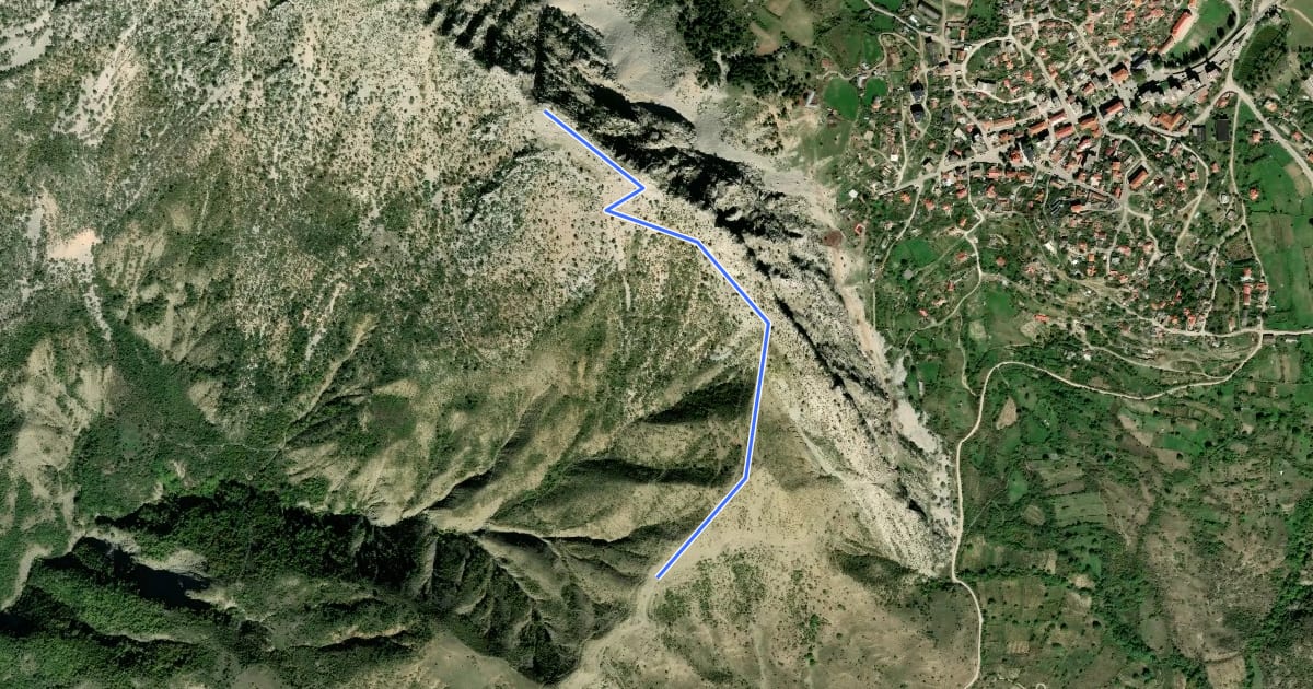 Маршрут Hiking trail to the bunkers at Mt. Melesin на спутниковом снимке