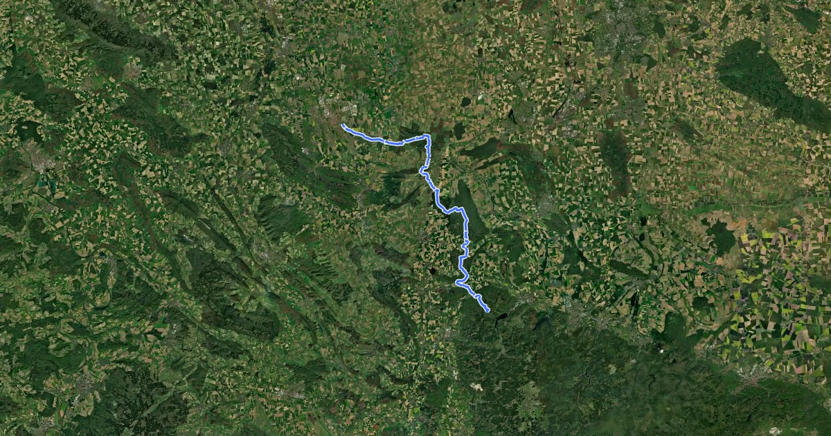 Маршрут Hildesheim-Harz-Weg на спутниковом снимке