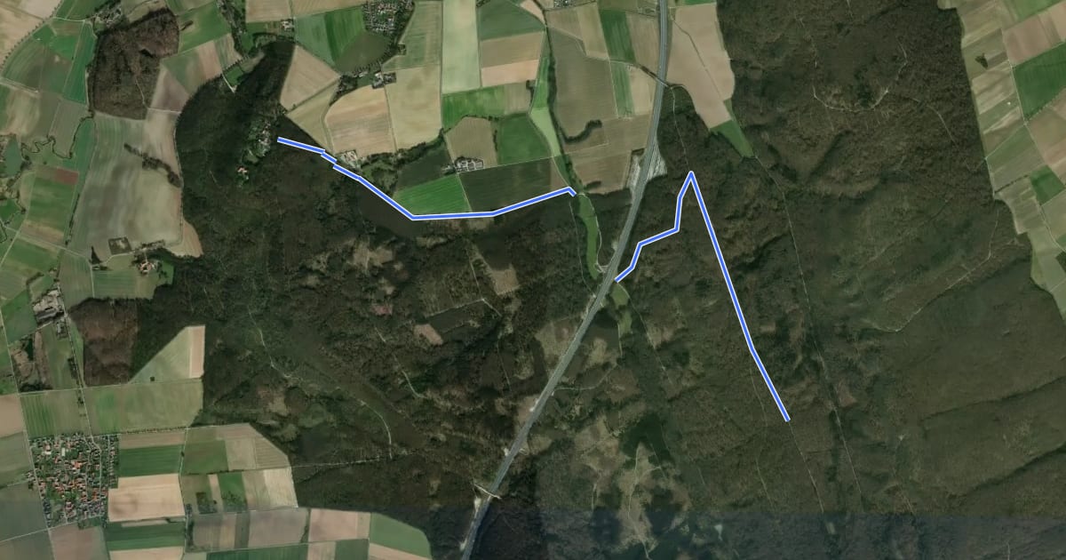 Маршрут Hildesheim-Harz-Weg Nordstrecke на спутниковом снимке