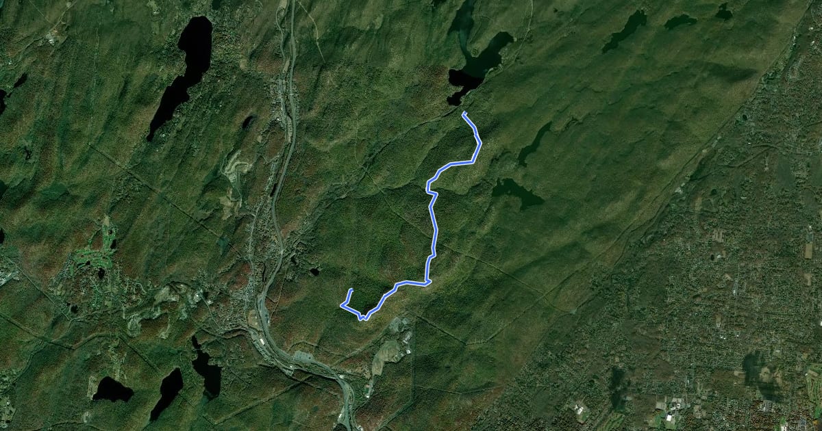 Маршрут Hillburn-Torne Sebago Trail на спутниковом снимке