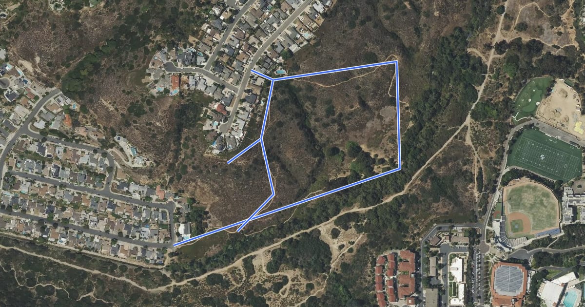 Маршрут Hillside Loop на спутниковом снимке
