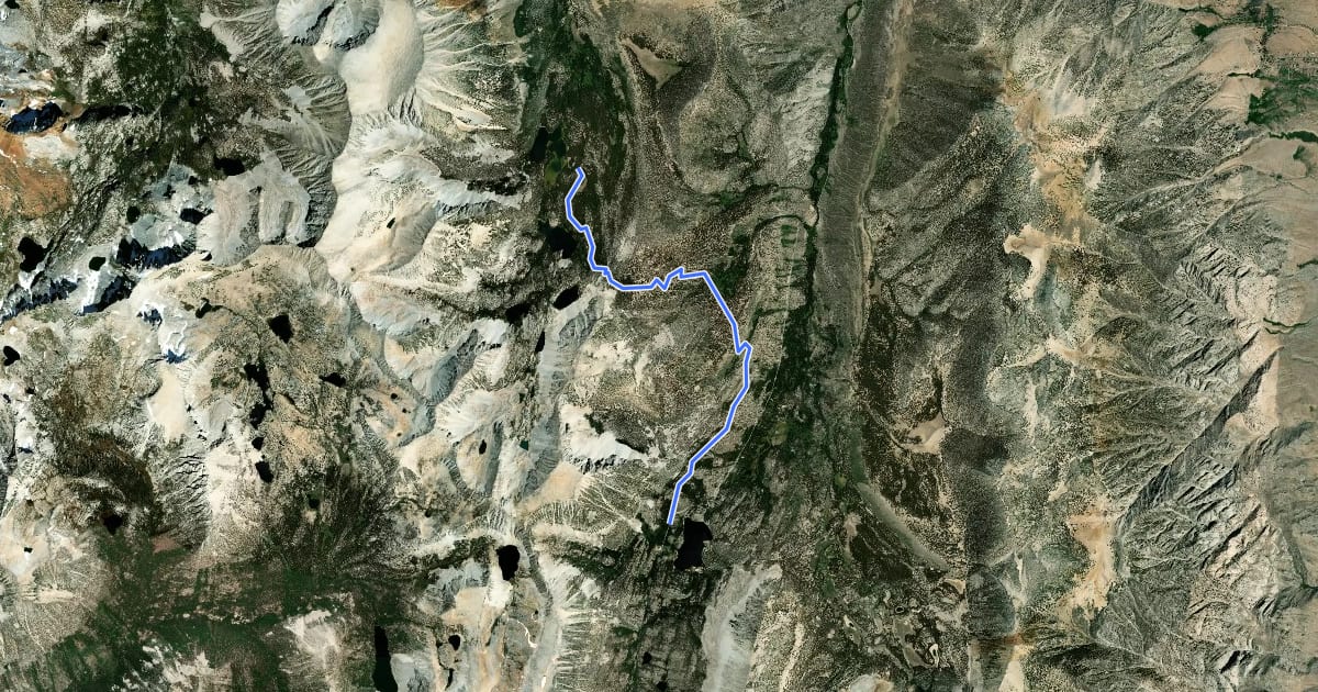 Маршрут Hilton Lakes Trail на спутниковом снимке