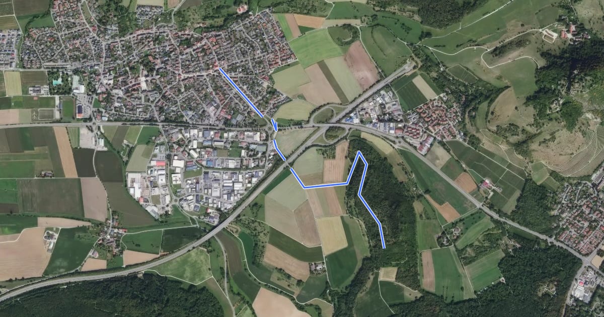 Маршрут Hilzingen Hohentwielstraße - Am oberen Plören на спутниковом снимке
