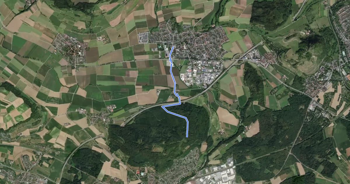 Маршрут Hilzingen Krone Post - Heilsberg Vor Altstadt на спутниковом снимке