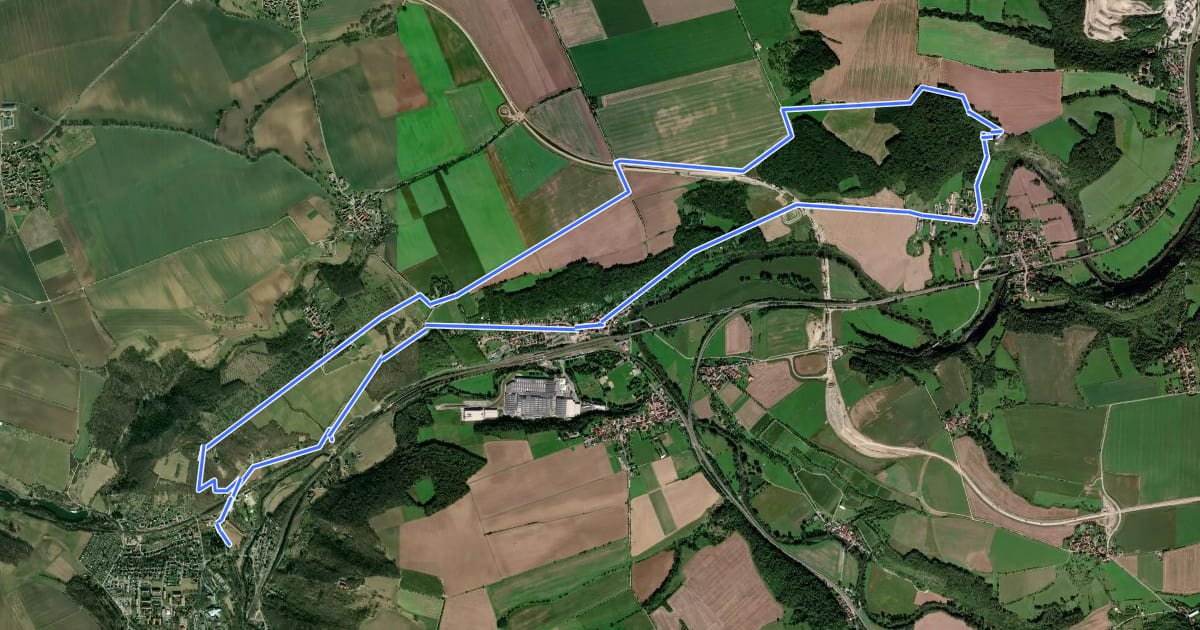 Маршрут Himmelreich Rundweg Bad Sulza на спутниковом снимке