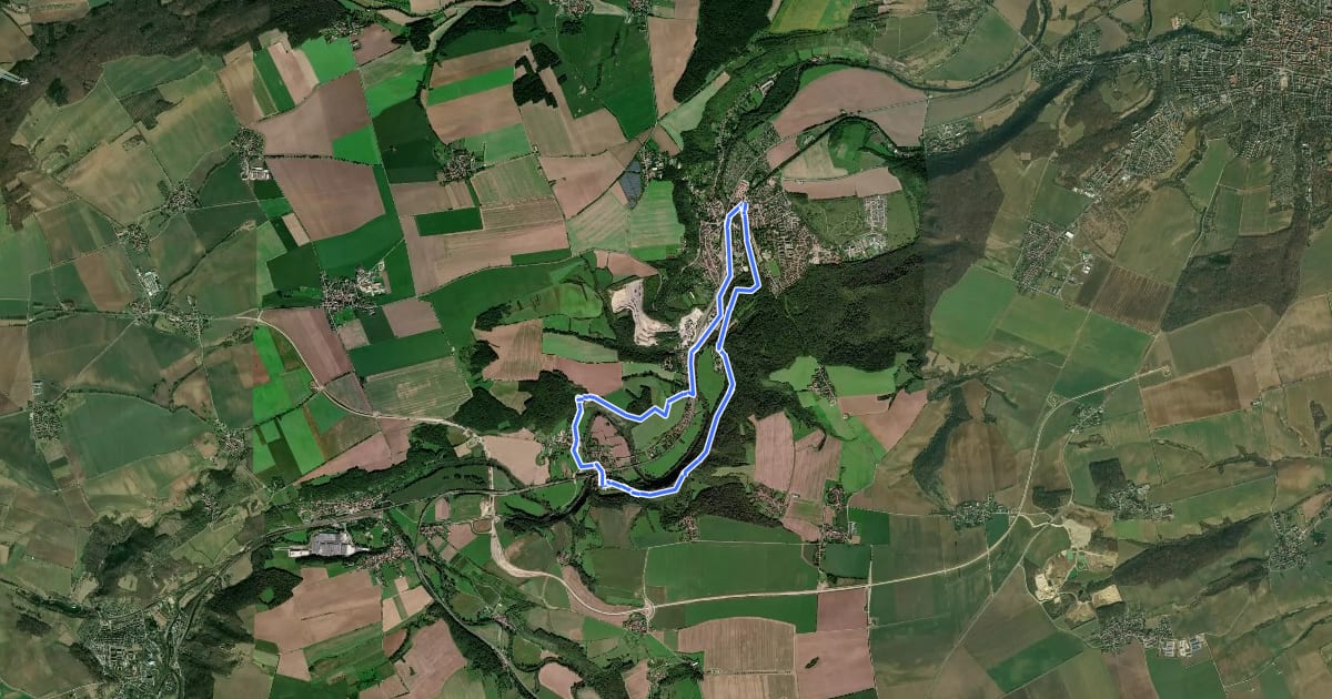 Маршрут Himmelreichweg alias Geopfad Bad Kösen на спутниковом снимке